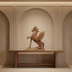 Wooden Flying Horse | Natural | 55x46x17cm