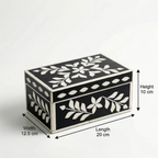 Jewellery Box Black | Bone Inlay | 20x12.5x10 cm