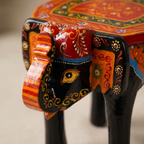 Wooden Elephant Stool | Black | 27x16x18 cm