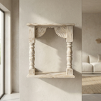 Temple Wall Shelf | Distress White | 33x30x15cm