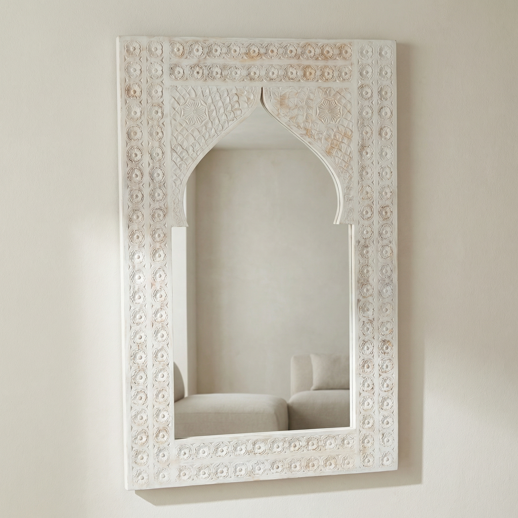 White Arch Mirror Frame (Frame only) | 120x75x3cm