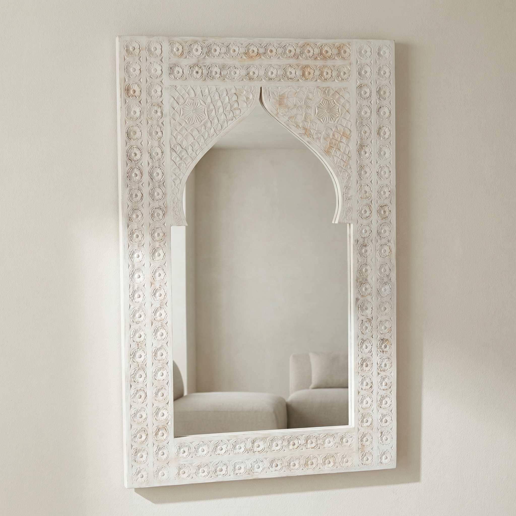 White Arch Mirror Frame (Frame only) | 120x75x3cm