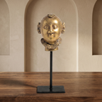 Vintage Brass Idol | Iron Stand | 11x3x4 inch