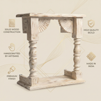 Temple Wall Shelf | Distress White | 33x30x15cm