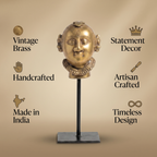 Vintage Brass Idol | Iron Stand | 11x3x4 inch
