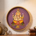 Wooden Wall Plate | Ganesh Ji | 10 Inches | Handpainted