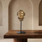 Vintage Brass Idol | Iron Stand | 11x3x4 inch