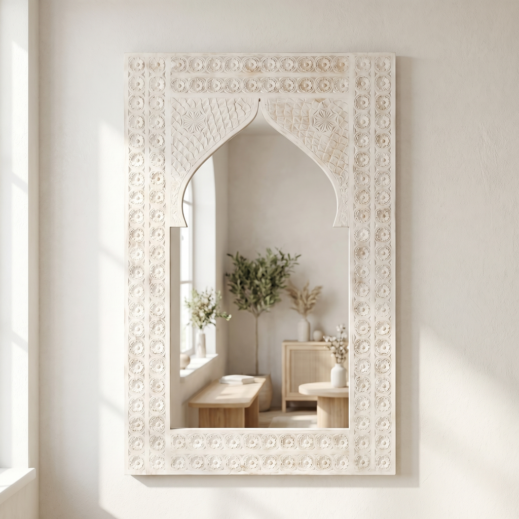White Arch Mirror Frame (Frame only) | 120x75x3cm