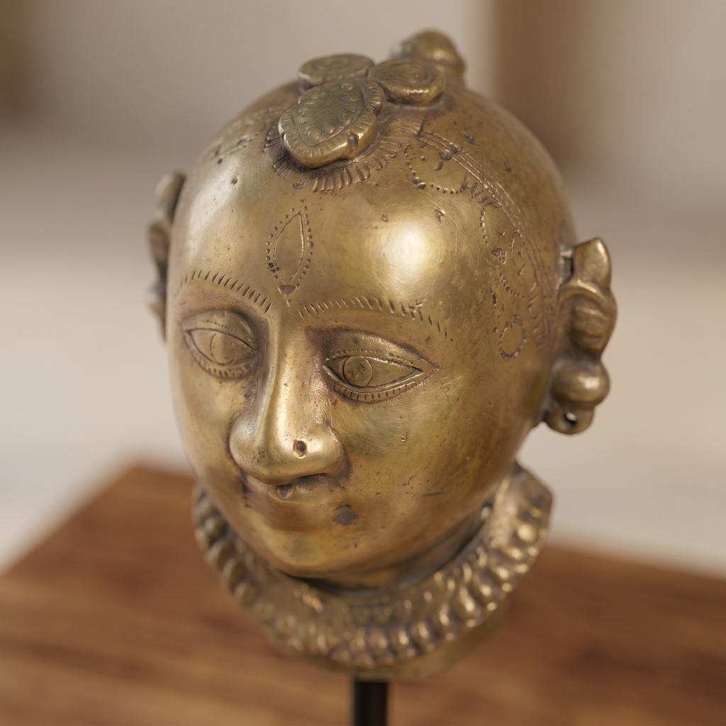 Vintage Brass Idol | Iron Stand | 11x3x4 inch