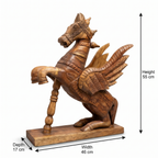 Wooden Flying Horse | Natural | 55x46x17cm