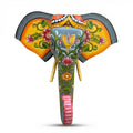 Handpainted Wooden Elephant Decor | Grey | 15x14x4 Inch