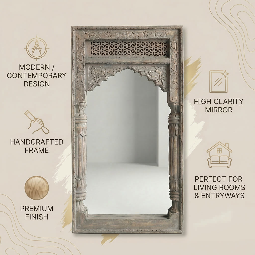 Vintage Jharokha Mirror | 55x29x3.5 Inch