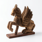 Wooden Flying Horse | Distress Brown | 33x30x14cm