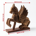 Wooden Flying Horse | Distress Brown | 33x30x14cm