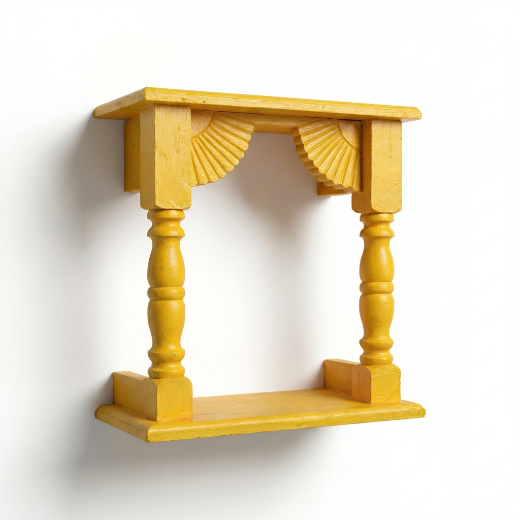 Temple Wall Shelf | Yellow | 33x30x15cm