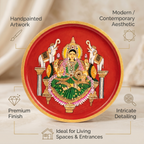 Wooden Wall Plate | Lakshmi Ji | 10 Inches | Handpainted