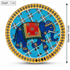 Lippan Art Wall Plate | Elephant | 12x12x0.5 Inch