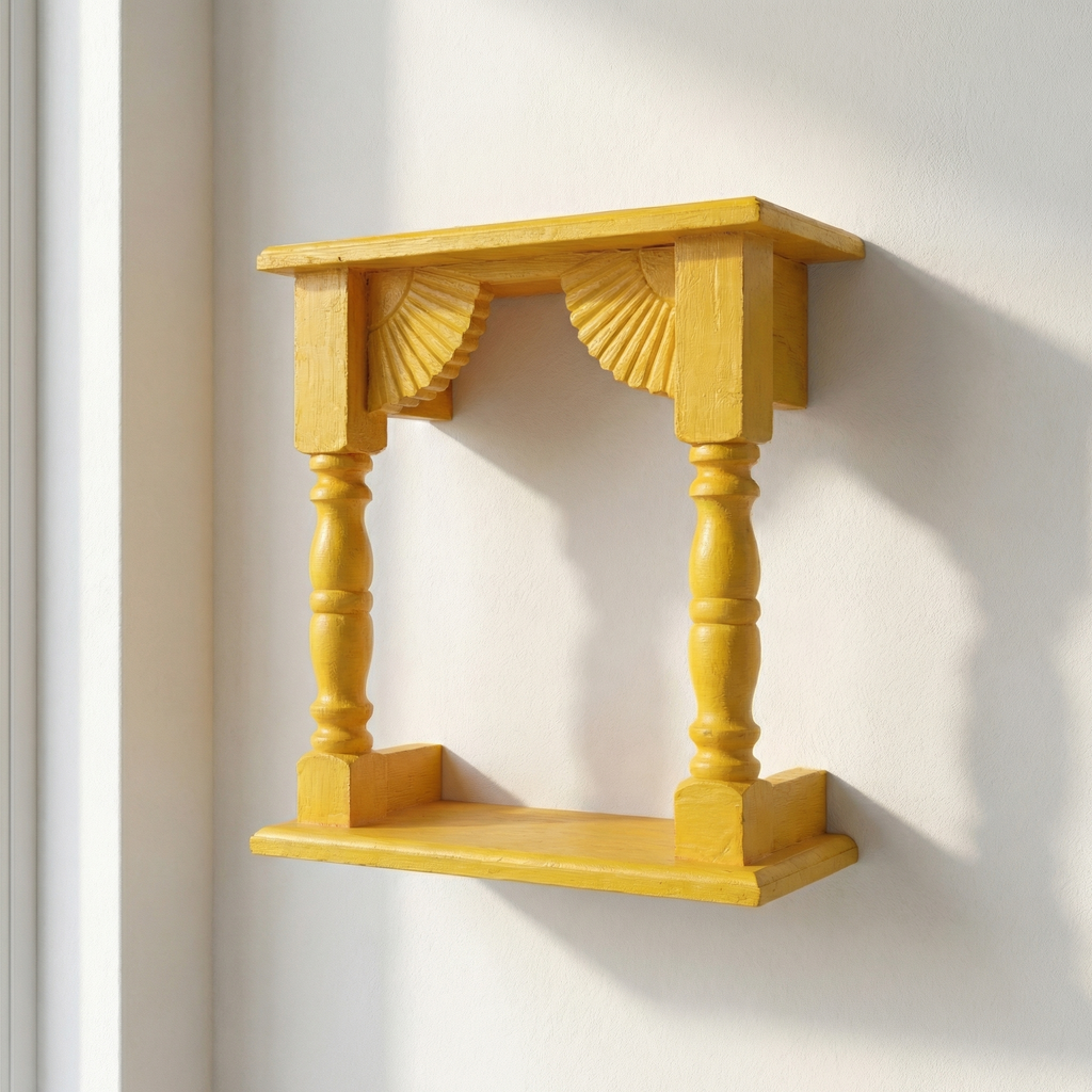 Temple Wall Shelf | Yellow | 33x30x15cm
