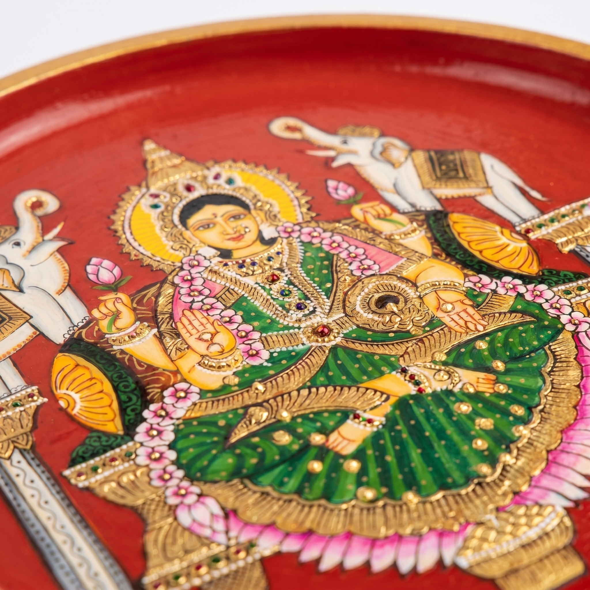 Wooden Wall Plate | Lakshmi Ji | 10 Inches | Handpainted