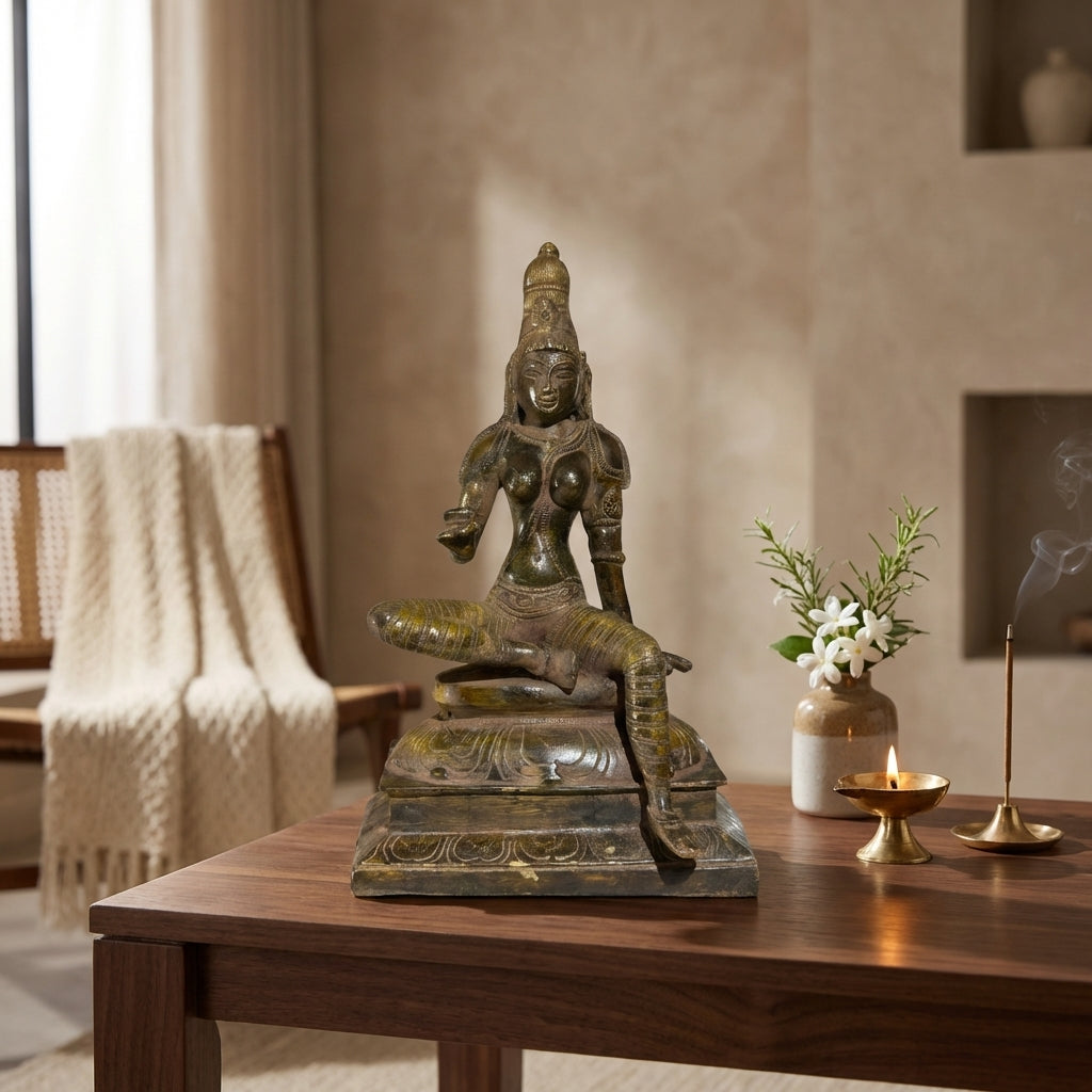 Brass Ma Parvati/Uma  | 12.2x7.5x6.3 Inch | 5.5 Kg Approx