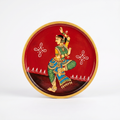Handpainted Wooden Wall Plate | Dancing Lady | Red |  10 Inches