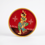 Handpainted Wooden Wall Plate | Dancing Lady | Red |  10 Inches