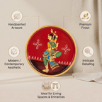 Handpainted Wooden Wall Plate | Dancing Lady | Red |  10 Inches