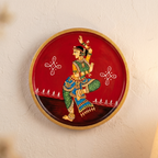 Handpainted Wooden Wall Plate | Dancing Lady | Red |  10 Inches