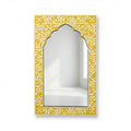 Yellow Floral Inlay Mirror | 30x18x1.5 Inches