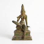 Brass Ma Parvati/Uma  | 12.2x7.5x6.3 Inch | Vintage Green
