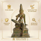 Brass Ma Parvati/Uma  | 12.2x7.5x6.3 Inch | Vintage Green