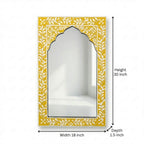 Yellow Floral Inlay Mirror | 30x18x1.5 Inches