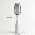 Hurricane Candle Stand | Wooden | Brown Glass 78x20x20cm
