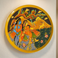Wooden Ramayana Wall Plate | Ram & Sita ji moutain background | 10 Inches | Handpainted