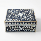 Jewellery Box Black Large | Mother of Pearl Inlay | 10x25x25 cm