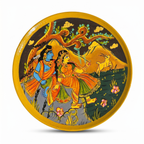 Wooden Ramayana Wall Plate | Ram & Sita ji moutain background | 10 Inches | Handpainted