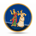 Handpainted Wooden Wall Plate | Dancing Lady | Blue | 10 Inches