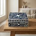 Jewellery Box Black Large | Mother of Pearl Inlay | 10x25x25 cm