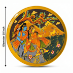 Wooden Ramayana Wall Plate | Ram & Sita ji moutain background | 10 Inches | Handpainted