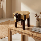 Wooden Elephant Stool | Brass Fitting | 25x16x20 cm