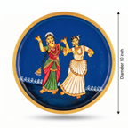 Handpainted Wooden Wall Plate | Dancing Lady | Blue | 10 Inches