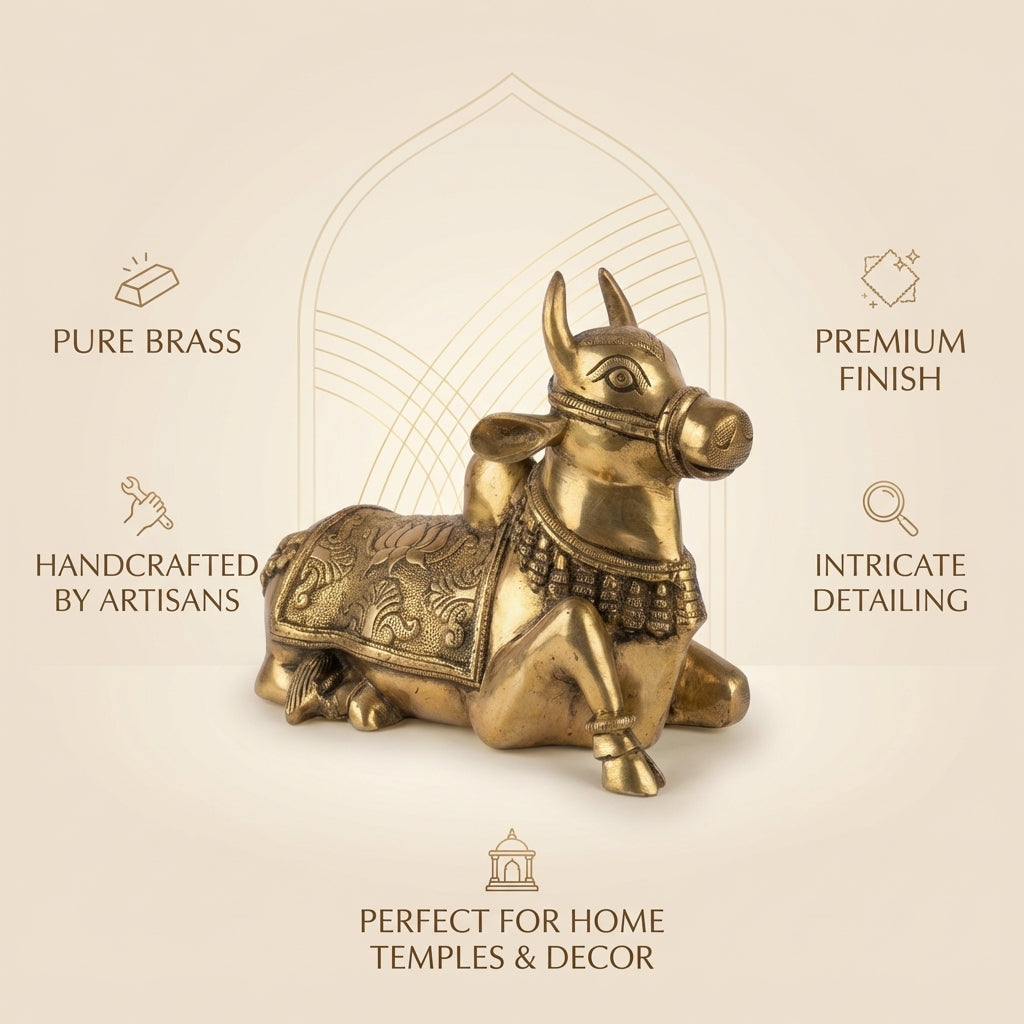 Brass Nandi | 7.5x10x5 Inch | 4.6 Kg Approx