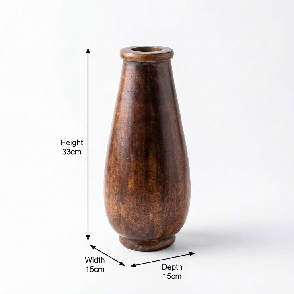 Contemporary Wooden Vase | 33x15x15cm
