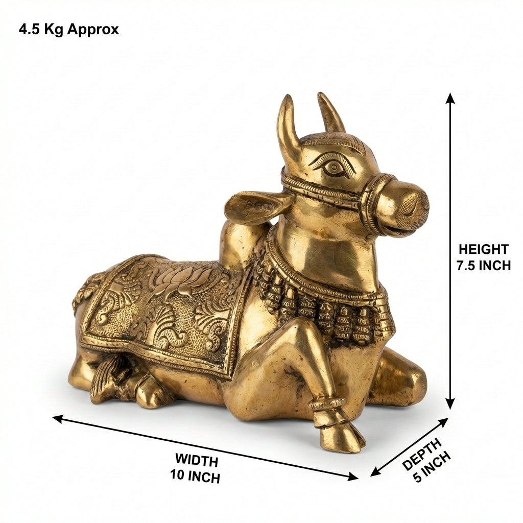 Brass Nandi | 7.5x10x5 Inch | 4.6 Kg Approx