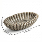 Marble Zigzag Urli Bowl | Grey | 25x18x8cm