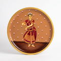Handpainted Wooden Wall Plate | Dancing Lady | Brown | 10 Inches