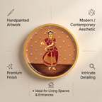 Handpainted Wooden Wall Plate | Dancing Lady | Brown | 10 Inches