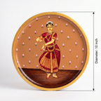 Handpainted Wooden Wall Plate | Dancing Lady | Brown | 10 Inches