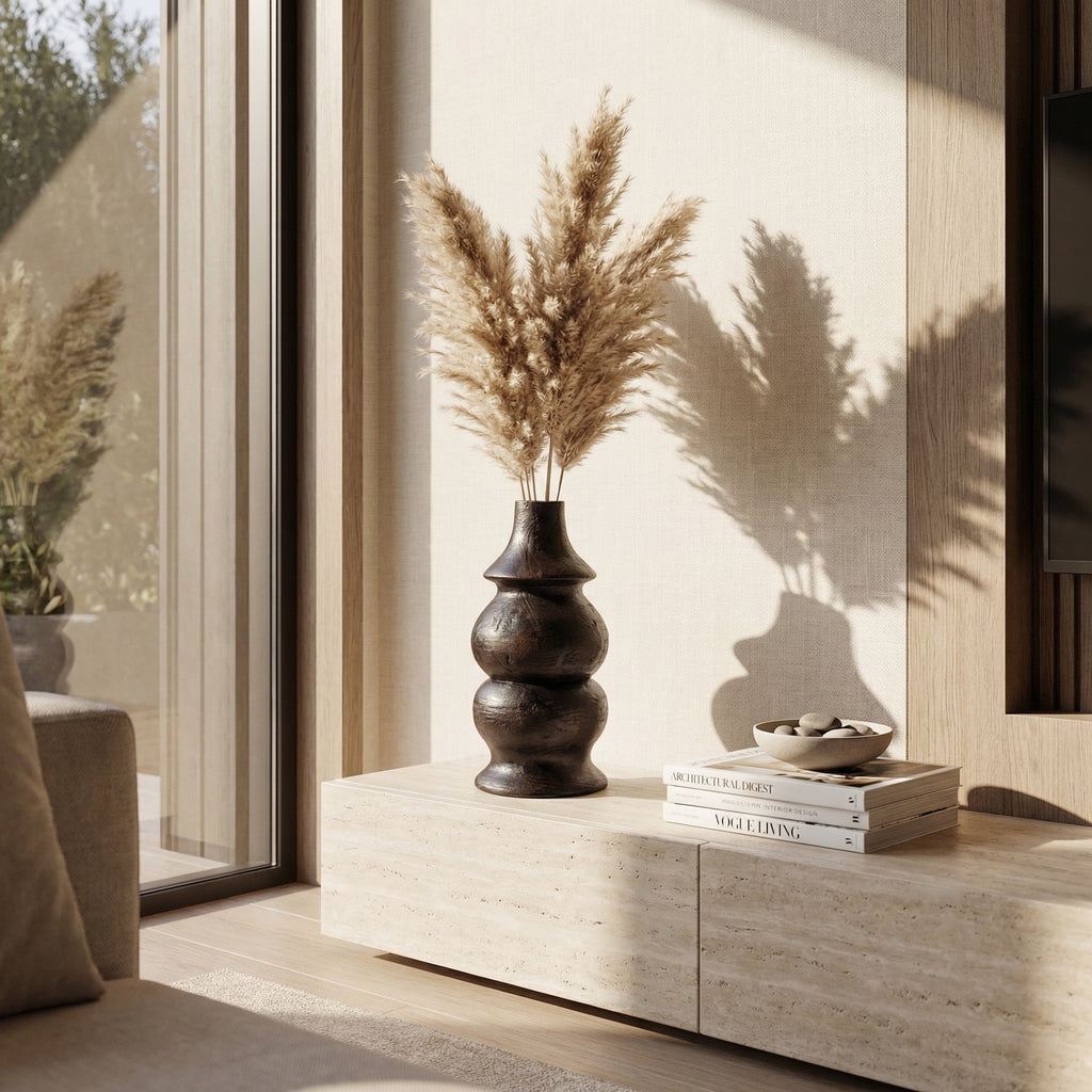 Contemporary Wooden Vase | 30x15x15cm