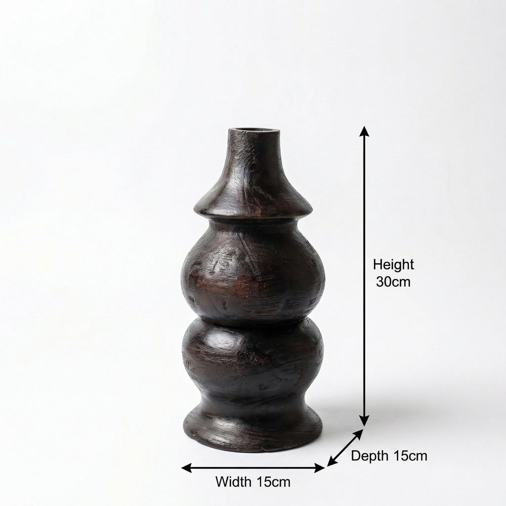Contemporary Wooden Vase | 30x15x15cm